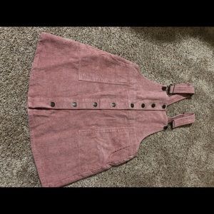 pink overall dress